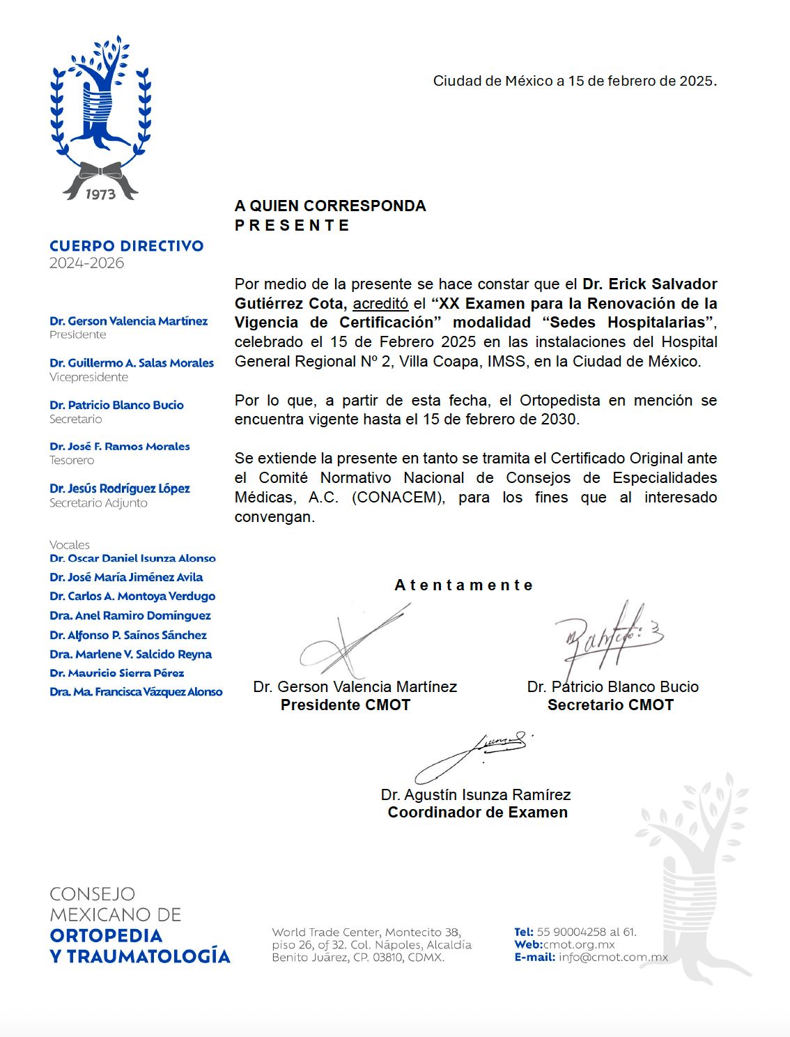 Doctor's credential certificate 2