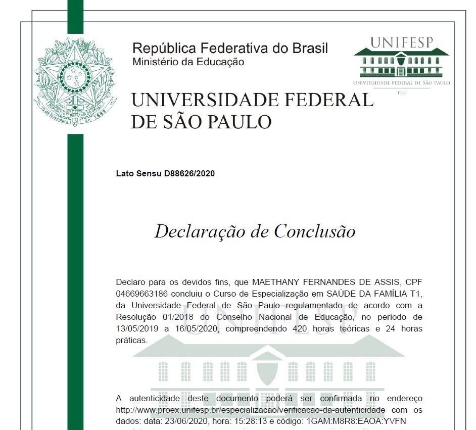 Doctor's credential certificate 2