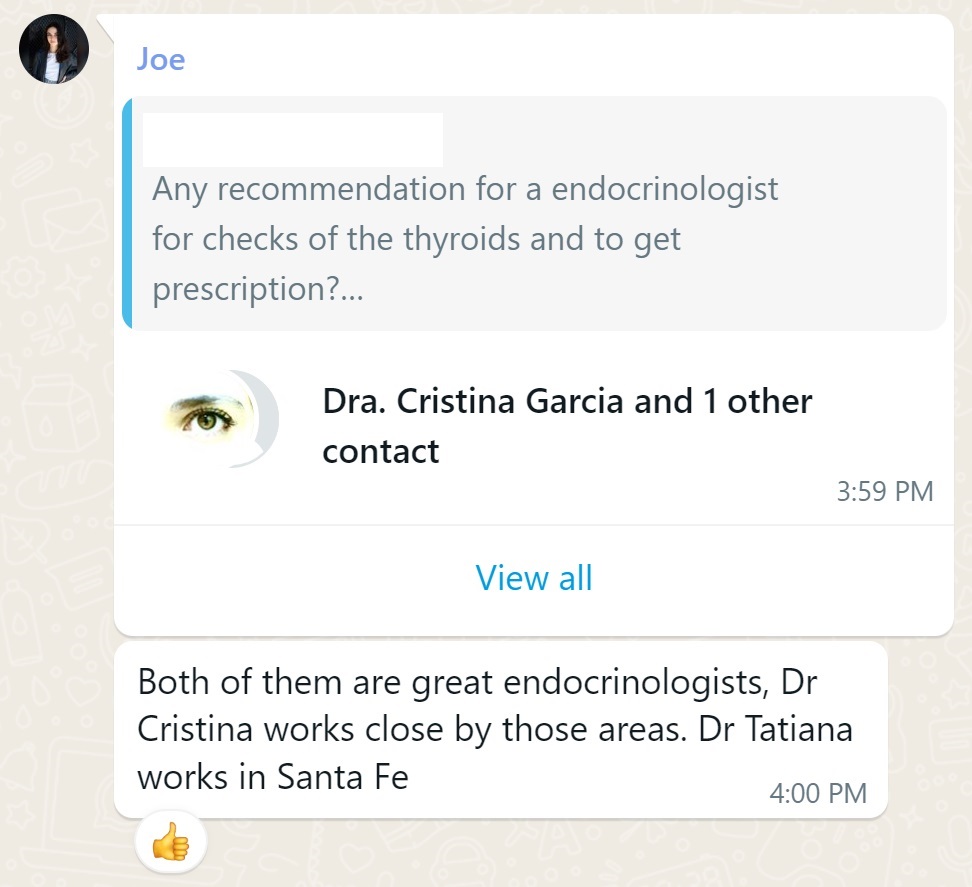 Recommendation screenshot