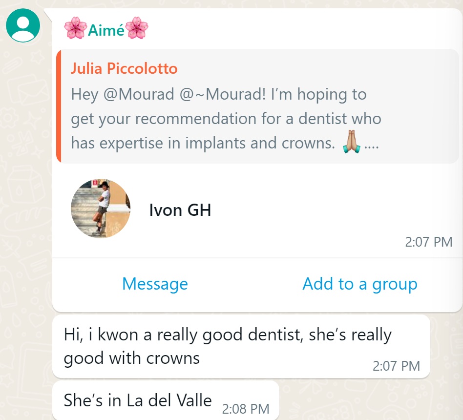 Recommendation screenshot