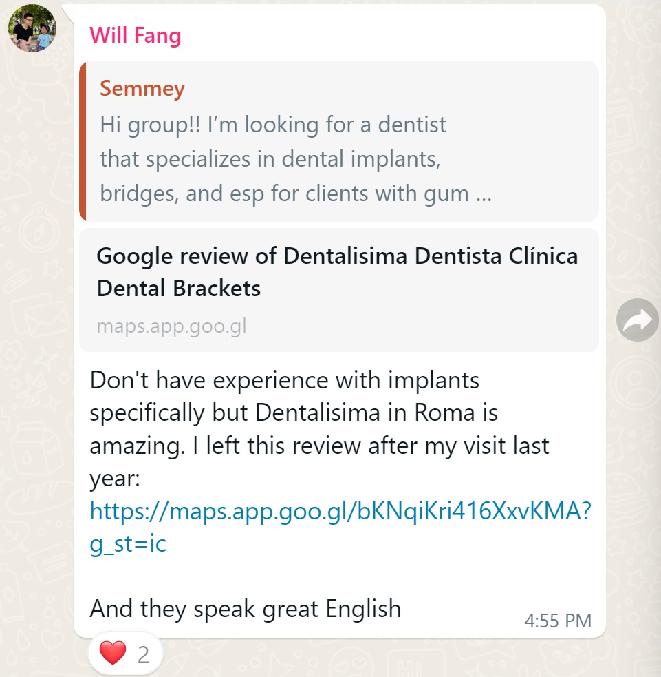 Recommendation screenshot