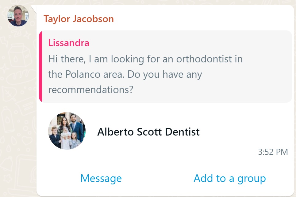 Recommendation screenshot