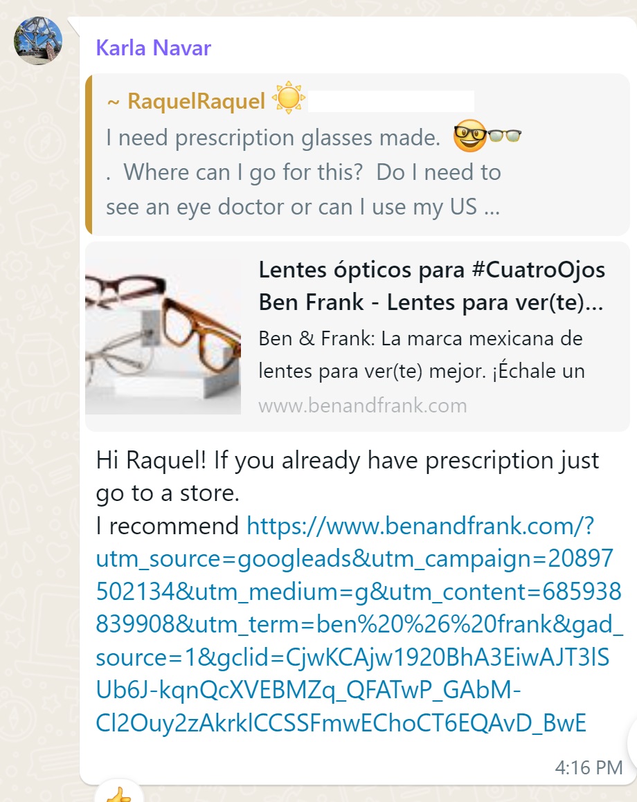 Recommendation screenshot