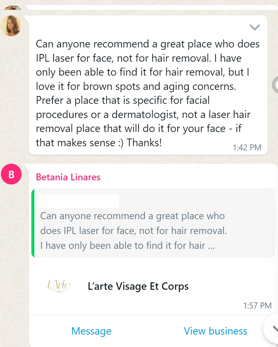 Recommendation screenshot