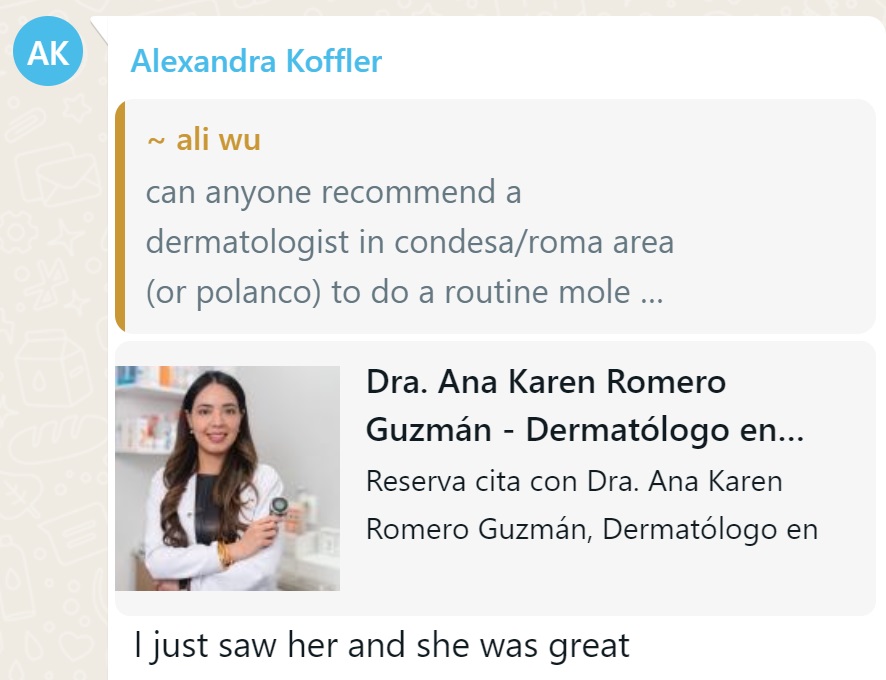 Recommendation screenshot