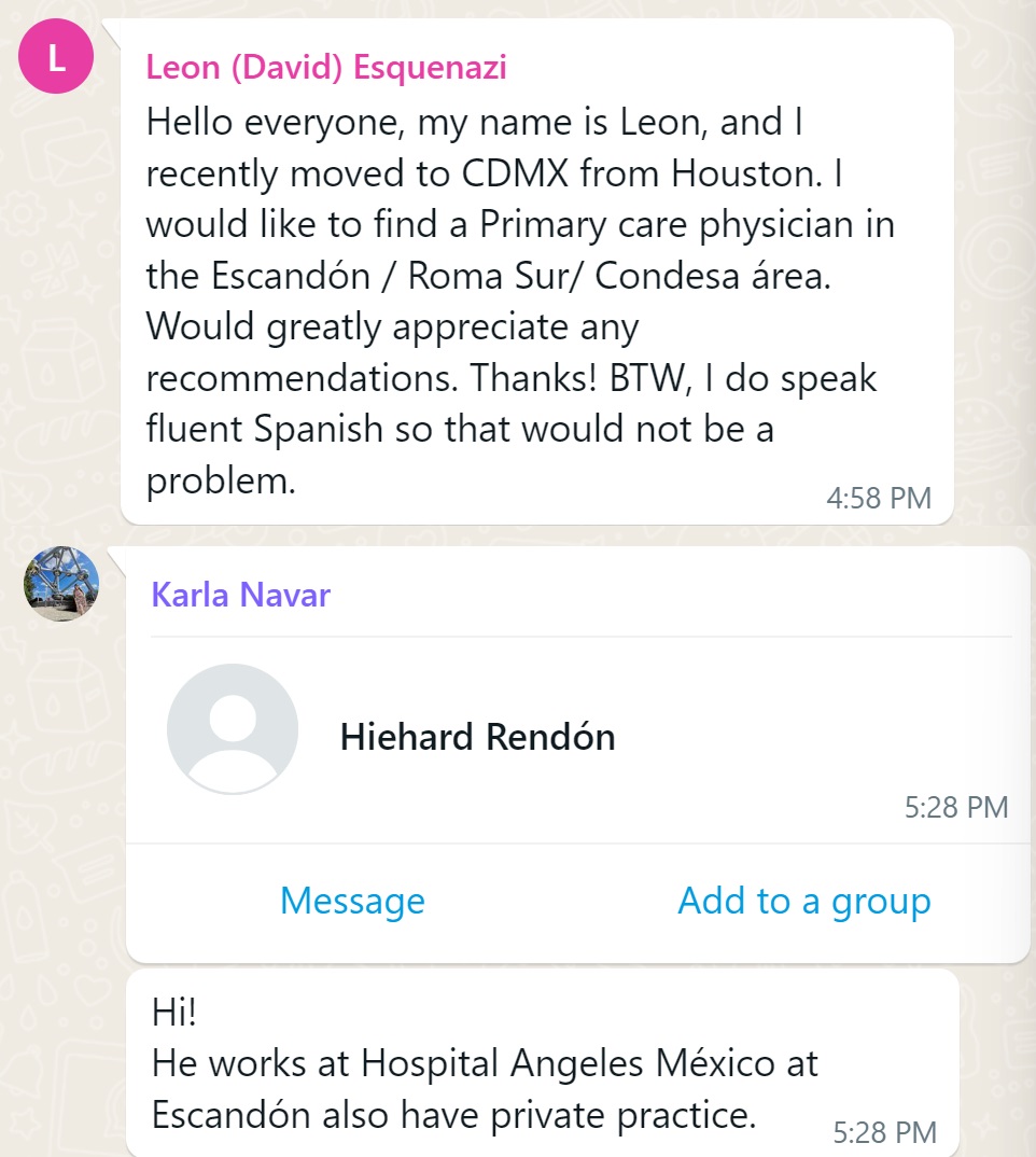 Recommendation screenshot