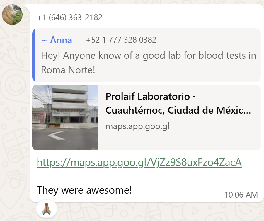 Recommendation screenshot