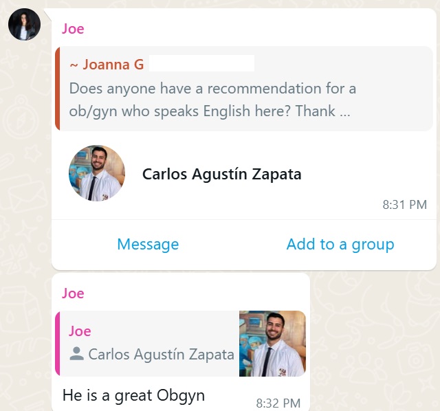 Recommendation screenshot