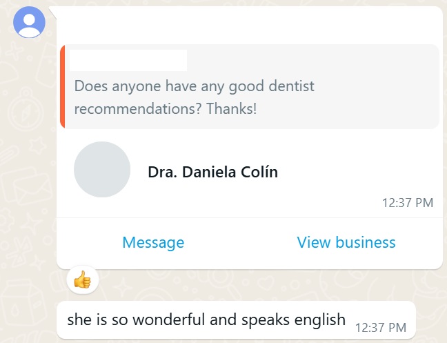 Recommendation screenshot