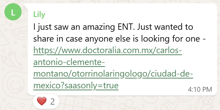 Recommendation screenshot