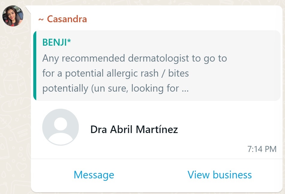 Recommendation screenshot