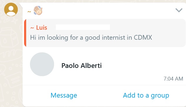 Recommendation screenshot