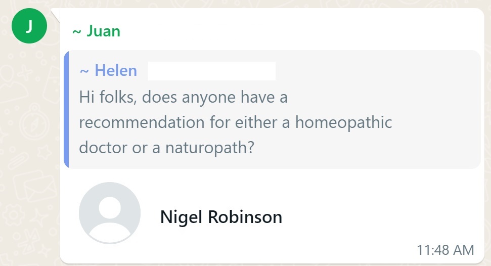 Recommendation screenshot