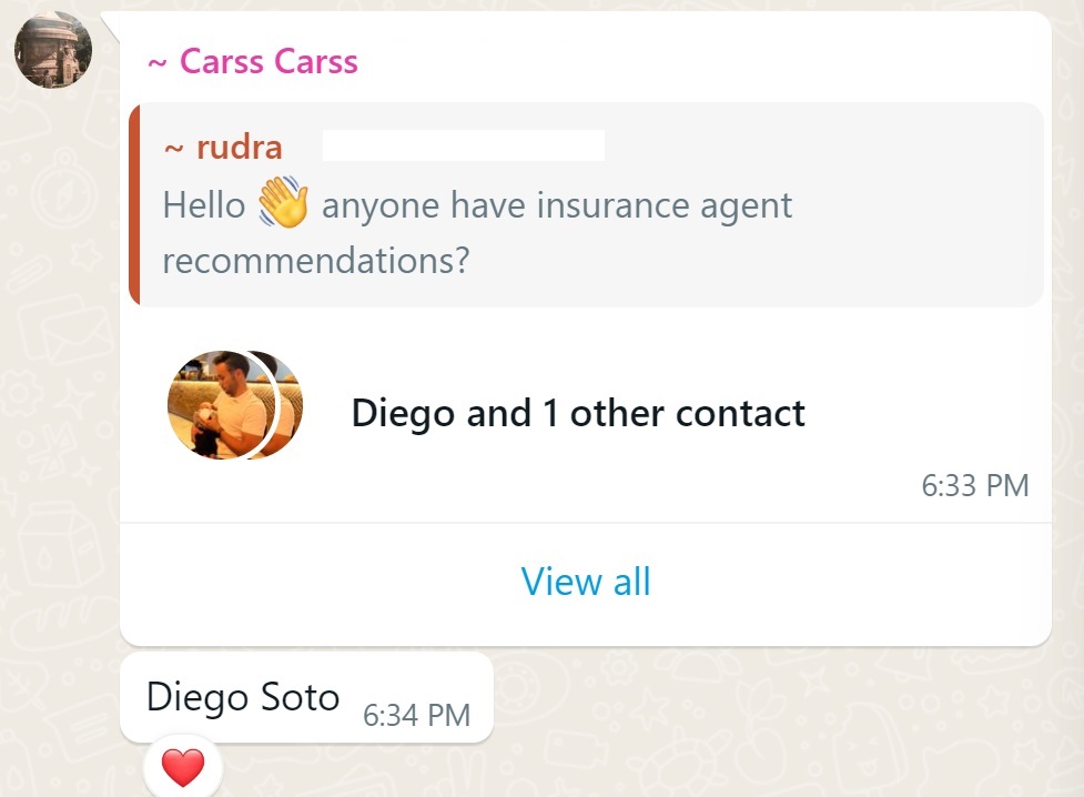 Recommendation screenshot
