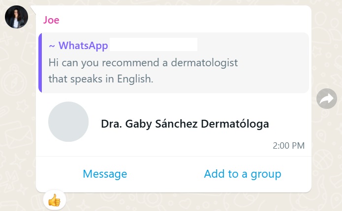 Recommendation screenshot