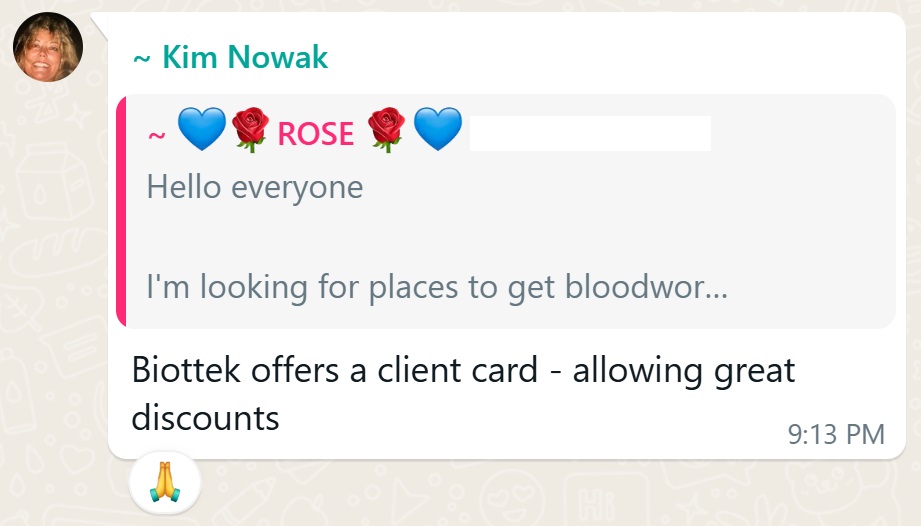 Recommendation screenshot