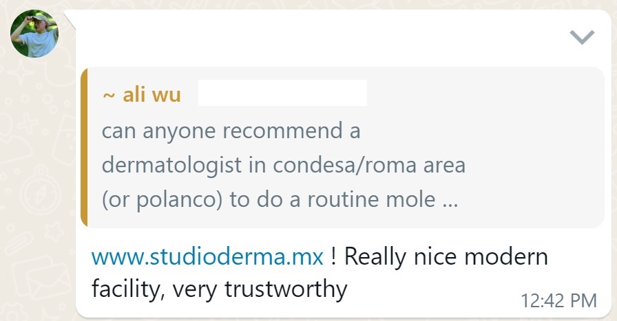 Recommendation screenshot