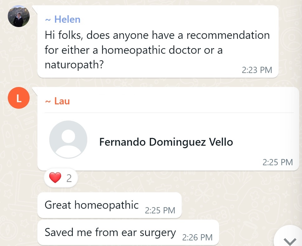 Recommendation screenshot