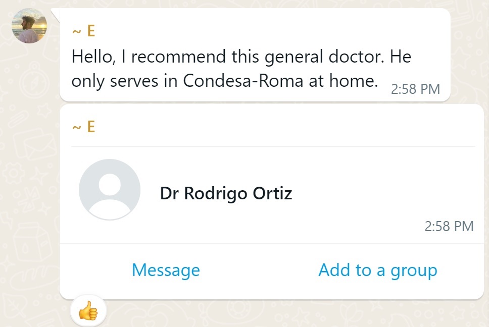 Recommendation screenshot