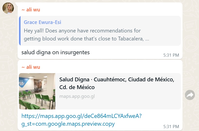 Recommendation screenshot