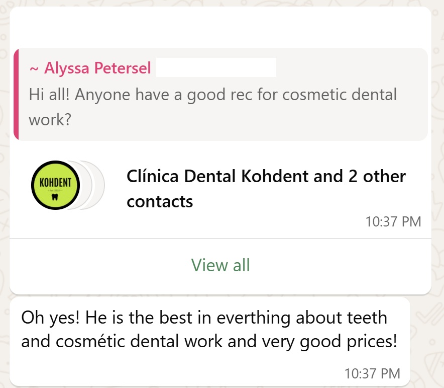 Recommendation screenshot