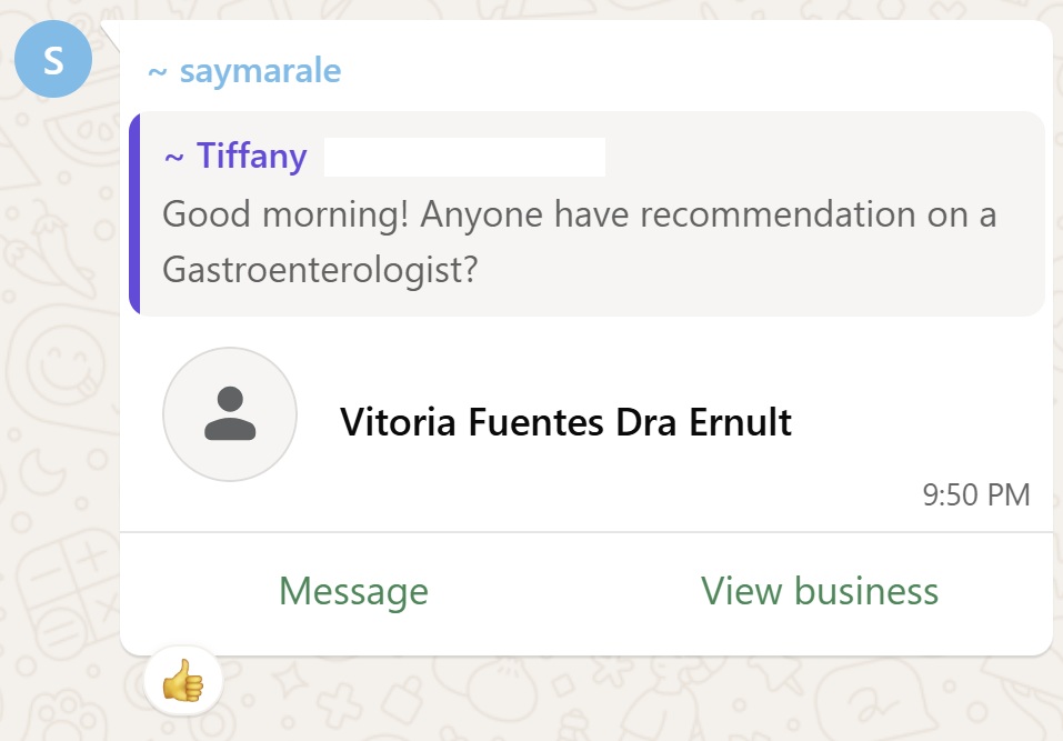 Recommendation screenshot