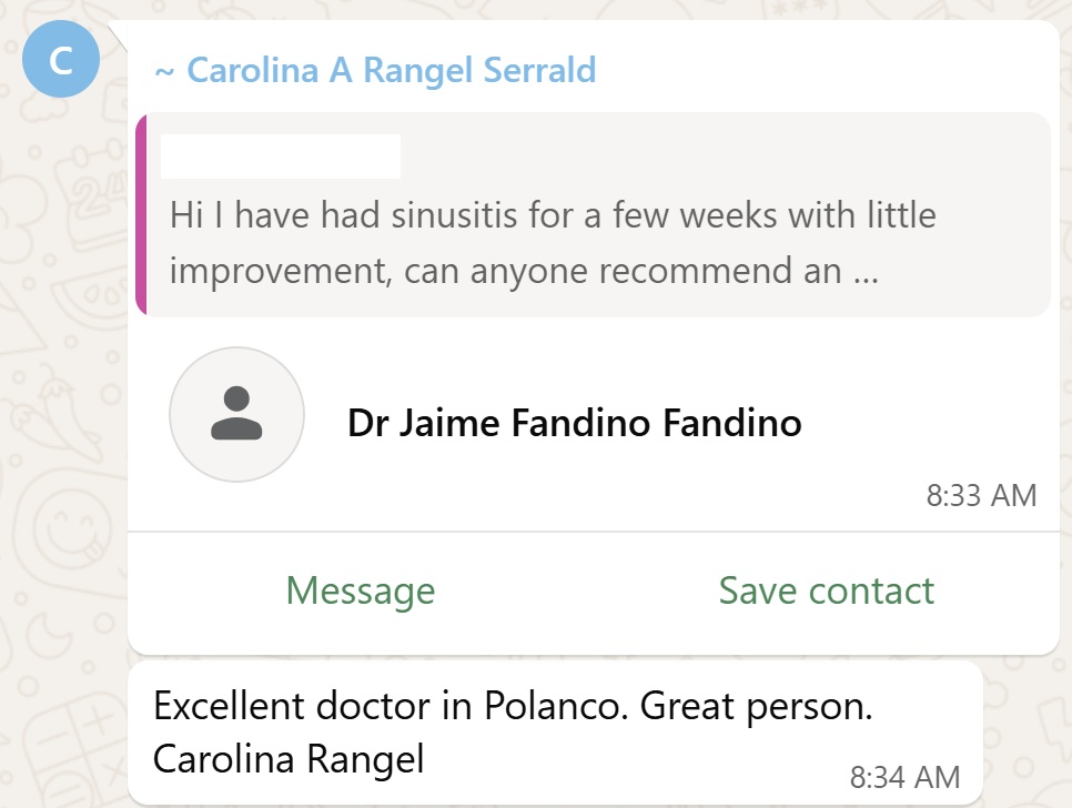 Recommendation screenshot