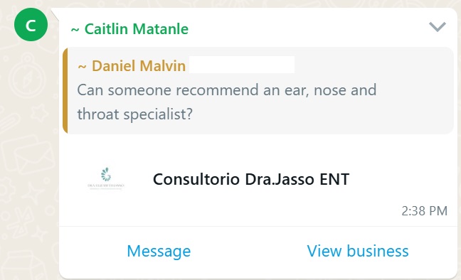 Recommendation screenshot