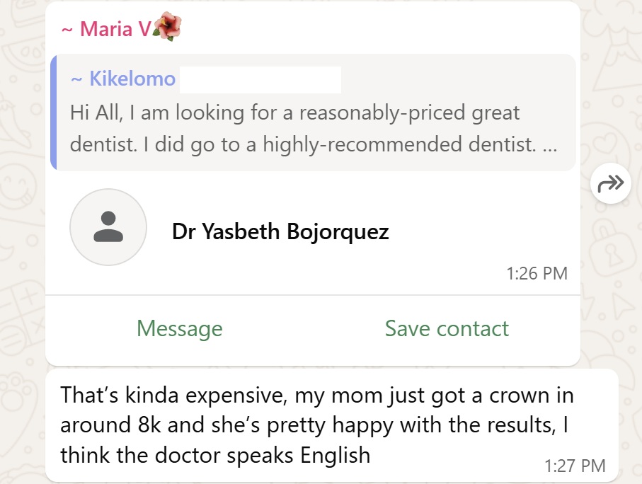 Recommendation screenshot