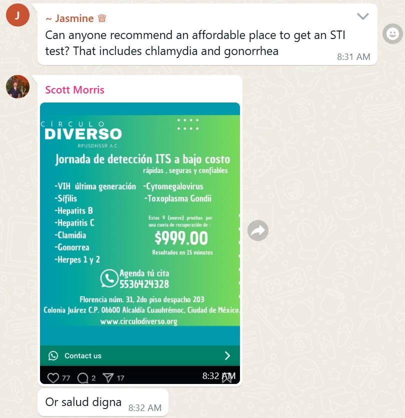 Recommendation screenshot