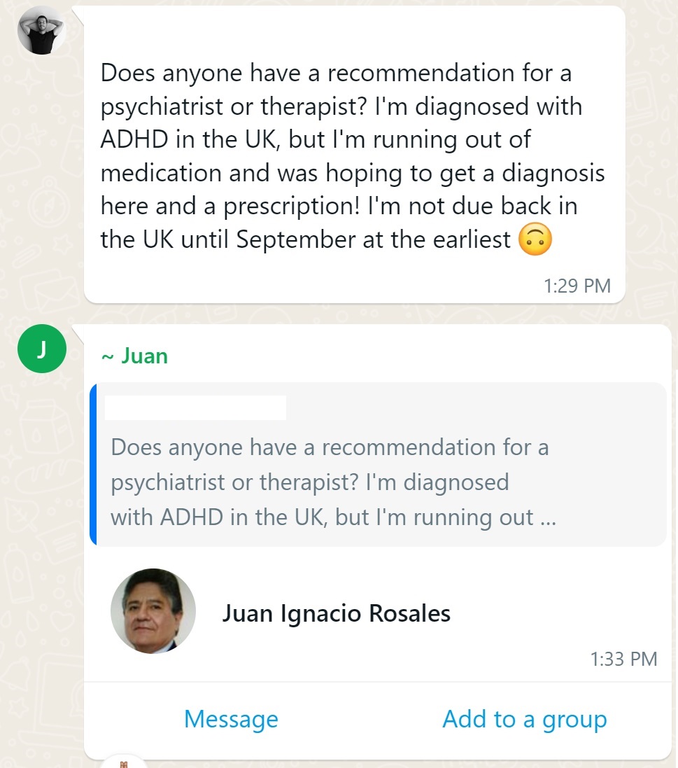 Recommendation screenshot