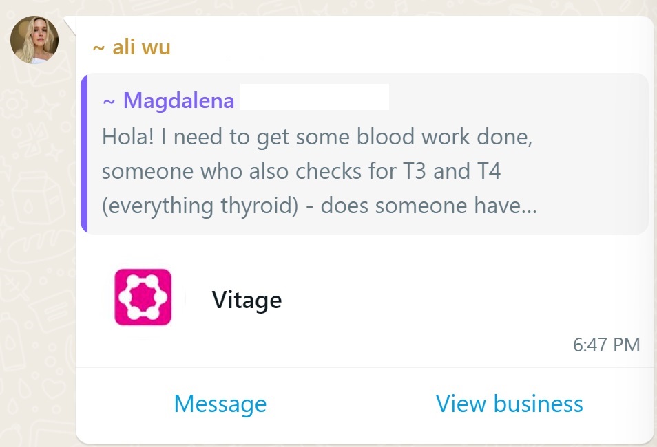 Recommendation screenshot