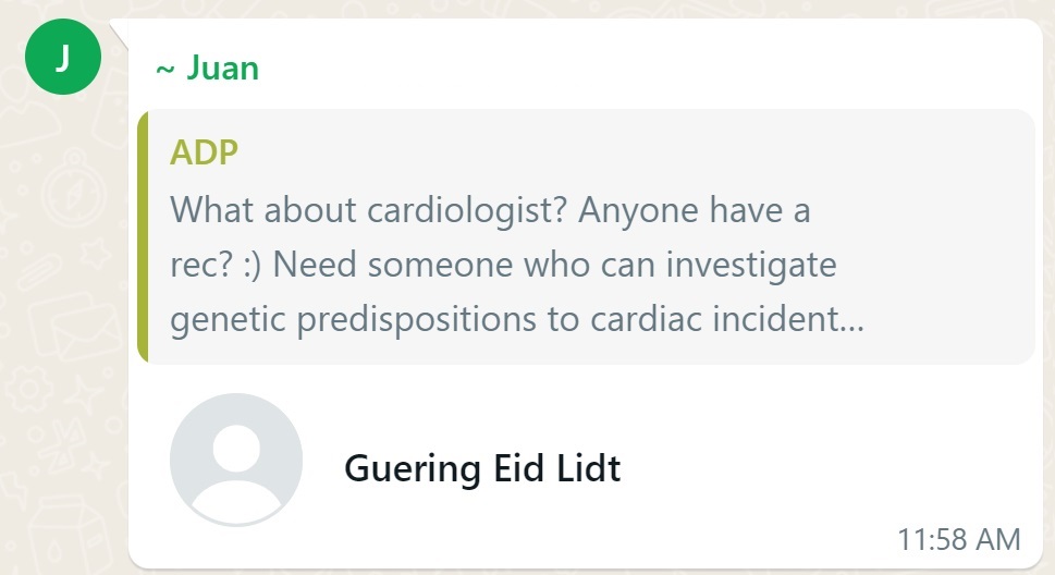 Recommendation screenshot